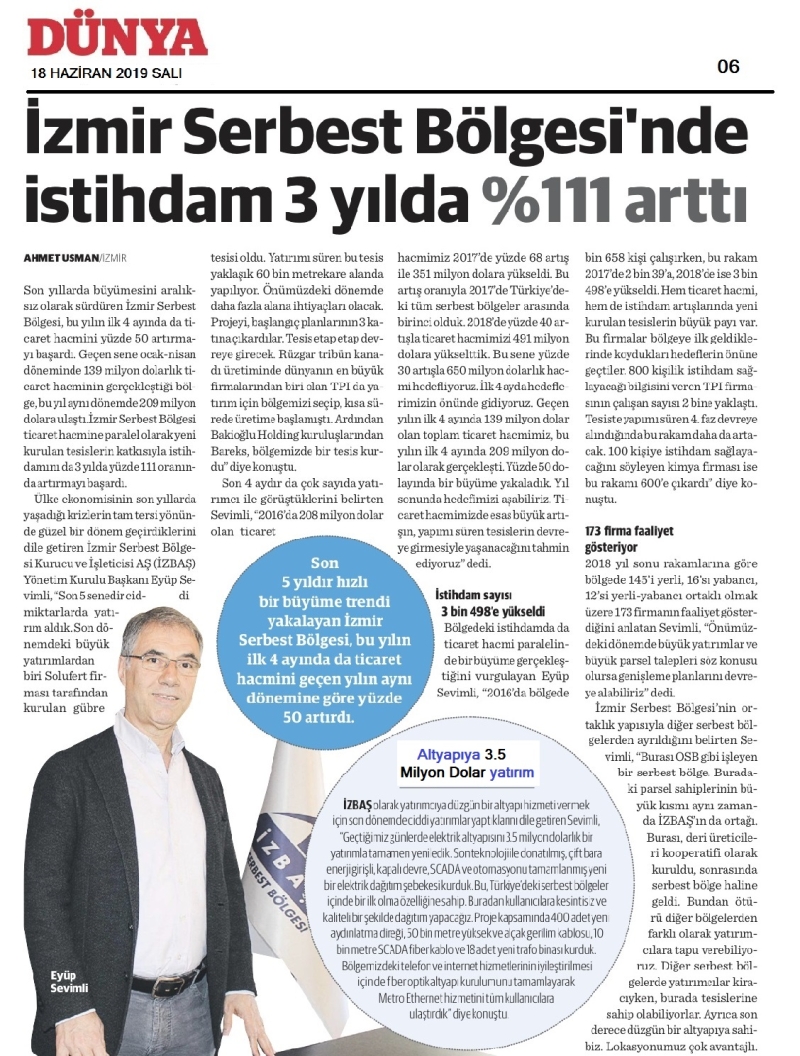 İzbaş - 111 Percent Increasement In Employement