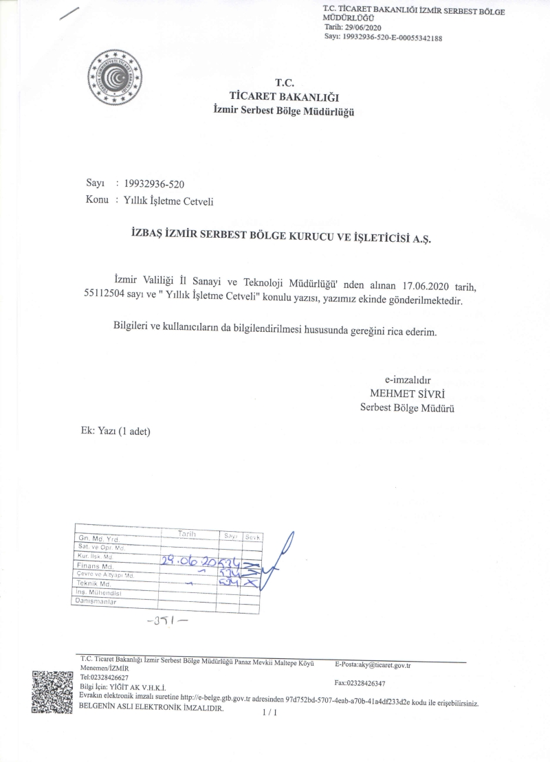 İzbaş | Yıllık İşletme Cetveli Hakkındaki Duyuru - 
