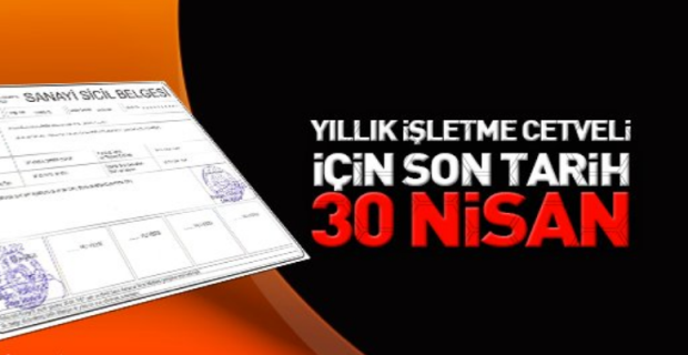 İzbaş - YILLIK İŞLETME CETVELİ İÇİN SON TARİH 30 NİSAN 2018