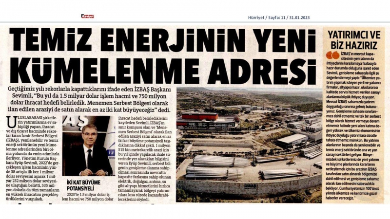 İzbaş - İZBAŞ Temiz Enerji’nin Yeni “Kümelenme” Adresi 