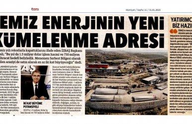 İzbaş -  - İZBAŞ Temiz Enerji’nin Yeni “Kümelenme” Adresi 