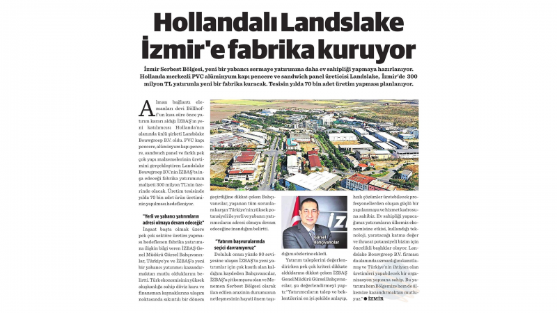 İzbaş - NETHERLANDS LANDSLAKE BUILDING A FACTORY IN IZMIR