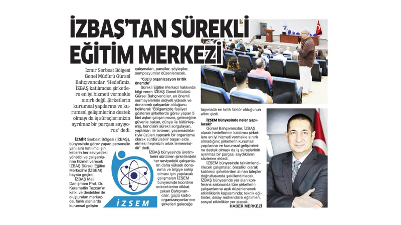 İzbaş - İZBAŞ’TAN SÜREKLİ EĞİTİM MERKEZİ