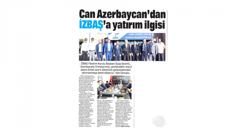 İzbaş - FROM SISTER AZERBAIJAN INVESTMENT INTEREST IN İZBAŞ