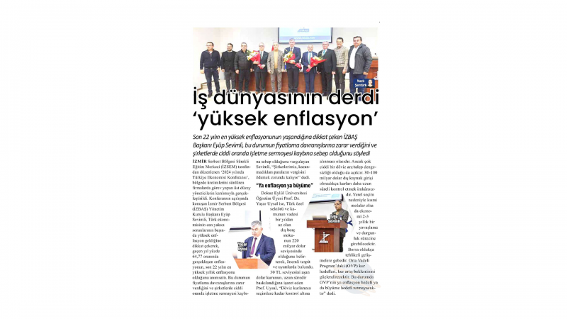 İzbaş - INFLATION IS THE HURTING PROBLEM OF THE BUSINESS WORLD