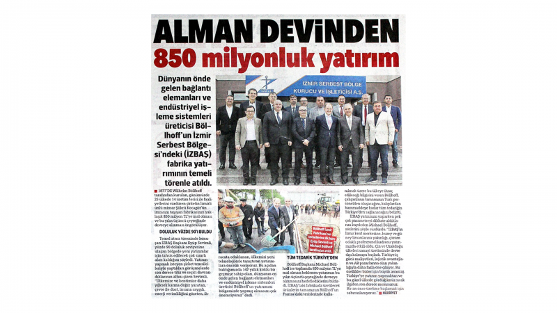 İzbaş - 147 YILLIK ALMAN DEVİ BÖLLHOFF, İZBAŞ YATIRIMININ TEMELLERİNİ ATTI