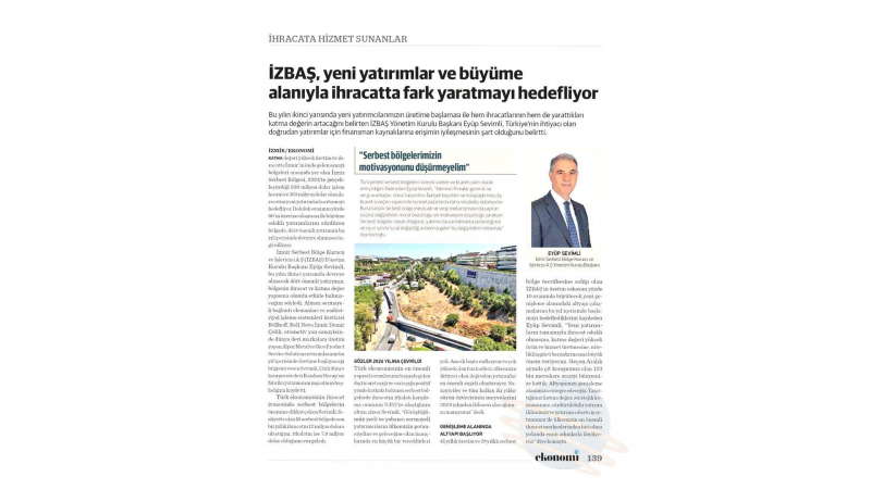 İzbaş - İZBAŞ, YENİ YATIRIMLAR VE BÜYÜME ALANIYLA İHRACATTA FARK YARATACAK 