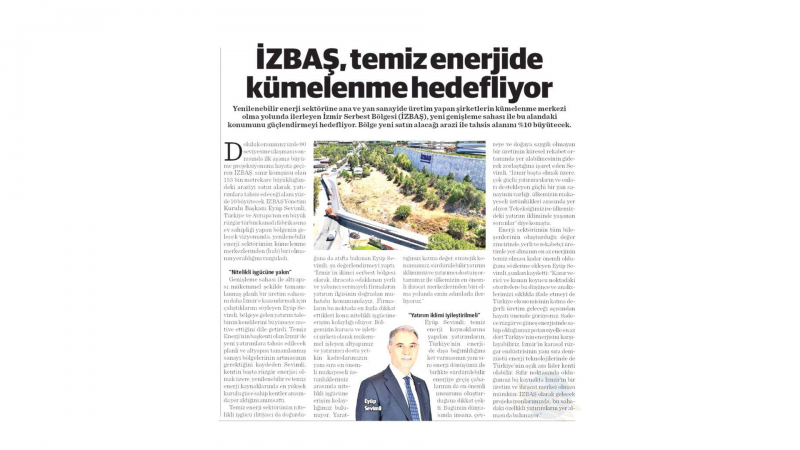 İzbaş - İZBAŞ, YENİ BÜYÜME ALANI İLE TEMİZ ENERJİ SEKTÖRÜNE ODAKLI 