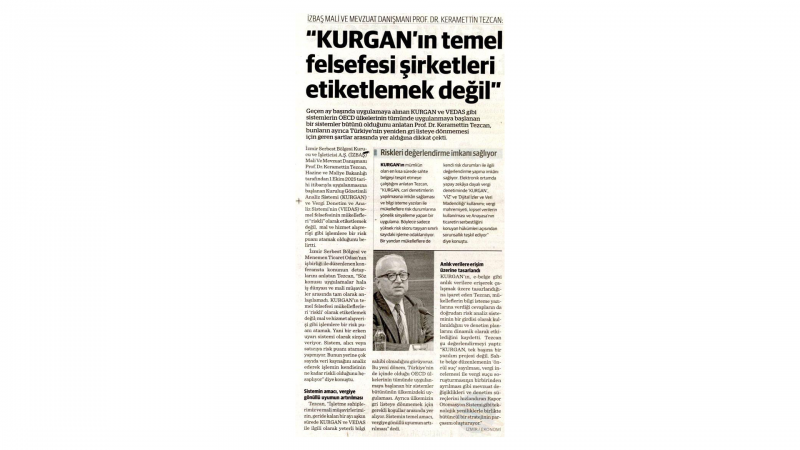 İzbaş - MALİYE, KURGAN VE VEDAS İLE 7/24 İŞLETMENİN İÇİNDE 