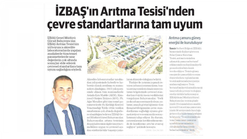İzbaş - IZBAŞ'S WASTEWATER TREATMENT PLANT RECEIVES FULL MARKS FROM ACCREDITED ORGANIZATIONS