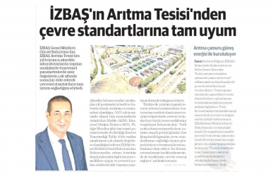 İzbaş - News From İZBAŞ - IZBAŞ'S WASTEWATER TREATMENT PLANT RECEIVES FULL MARKS FROM ACCREDITED ORGANIZATIONS