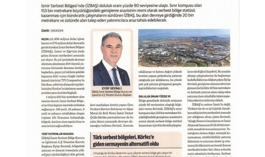 İzbaş - İzmir Serbest Bölgesi (İZBAŞ) E-Bülteni / Temmuz - Ağustos 2026