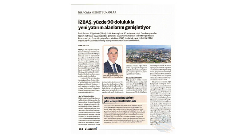 İzbaş - İZBAŞ YÖNETİM KURULU BAŞKANI EYÜP SEVİMLİ: YATIRIM VE İHRACATTA İVMEMİZ YÜKSELİŞTE 
