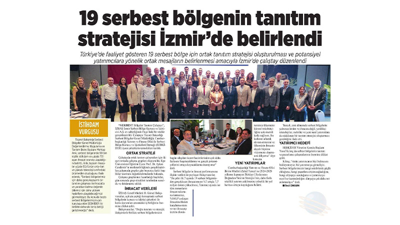 İzbaş - 19 SERBEST BÖLGENİN TANITIM STRATEJİSİ İZMİR’DE BELİRLENDİ