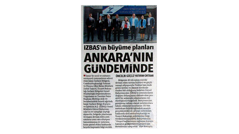 İzbaş - İZBAŞ’IN BÜYÜME PLANLARI ANKARA’NIN GÜNDEMİNDE
